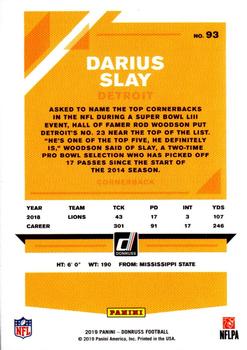 2019 Donruss - Press Proof Red #93 Darius Slay Back