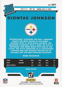 2019 Donruss - Press Proof Red #327 Diontae Johnson Back
