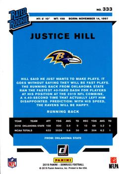 2019 Donruss - Press Proof Red #333 Justice Hill Back