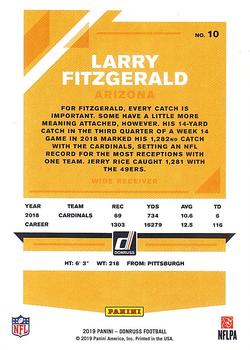 2019 Donruss - Press Proof Yellow #10 Larry Fitzgerald Back