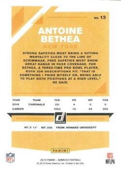 2019 Donruss - Press Proof Yellow #13 Antoine Bethea Back