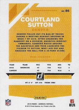 2019 Donruss - Press Proof Yellow #86 Courtland Sutton Back