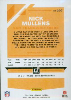 2019 Donruss - Press Proof Yellow #220 Nick Mullens Back