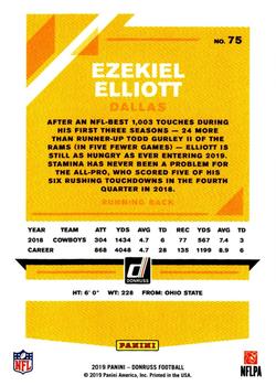 2019 Donruss - Press Proof Silver #75 Ezekiel Elliott Back