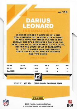 2019 Donruss - Press Proof Silver Die Cut #115 Darius Leonard Back