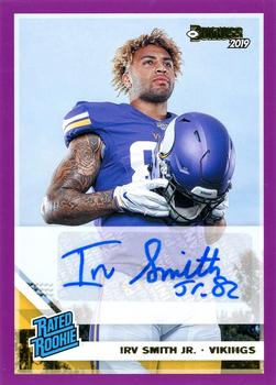 2019 Donruss - Rated Rookie Autographs Purple #324 Irv Smith Jr. Front