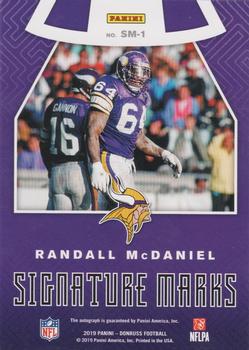 2019 Donruss - Signature Marks Blue #SM-1 Randall McDaniel Back