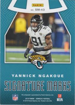 2019 Donruss - Signature Marks Blue #SM-43 Yannick Ngakoue Back