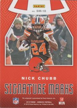2019 Donruss - Signature Marks Purple #SM-18 Nick Chubb Back