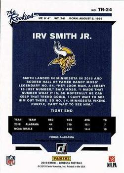 2019 Donruss - The Rookies Autographs #TR-24 Irv Smith Jr. Back
