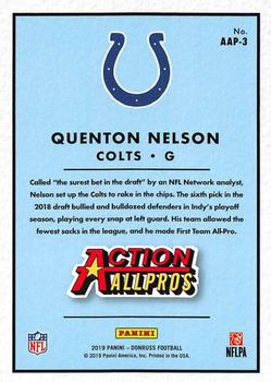 2019 Donruss - Action All-Pros #AAP-3 Quenton Nelson Back