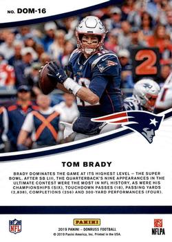 2019 Donruss - Dominators #DOM-16 Tom Brady Back