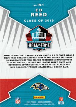 2019 Donruss - Inducted #IN-1 Ed Reed Back
