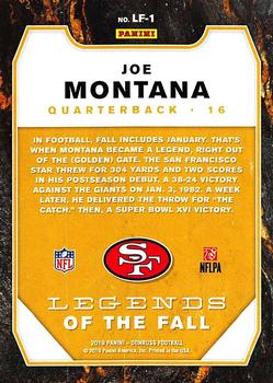 2019 Donruss - Legends of the Fall #LF-1 Joe Montana Back