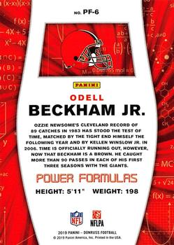 2019 Donruss - Power Formulas #PF-6 Odell Beckham Jr. Back