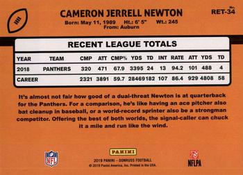 2019 Donruss - Retro 1989 #RET-34 Cam Newton Back