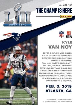 2019 Donruss - The Champ is Here #CH-10 Kyle Van Noy Back