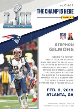 2019 Donruss - The Champ is Here #CH-11 Stephon Gilmore Back