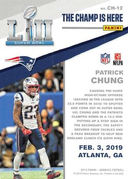 2019 Donruss - The Champ is Here #CH-12 Patrick Chung Back