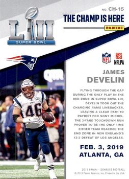 2019 Donruss - The Champ is Here #CH-15 James Develin Back