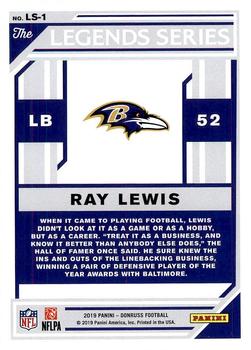 2019 Donruss - The Legends Series #LS-1 Ray Lewis Back