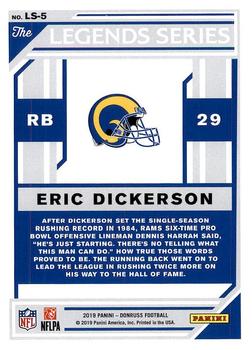 2019 Donruss - The Legends Series #LS-5 Eric Dickerson Back