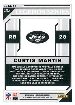 2019 Donruss - The Legends Series #LS-14 Curtis Martin Back
