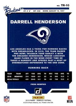 2019 Donruss - The Rookies #TR-10 Darrell Henderson Back