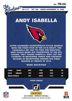 2019 Donruss - The Rookies #TR-26 Andy Isabella Back