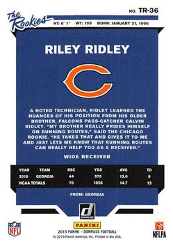 2019 Donruss - The Rookies #TR-36 Riley Ridley Back
