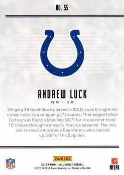 2019 Panini Illusions #55 Andrew Luck Back