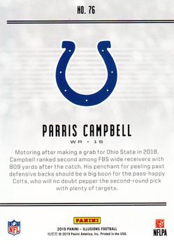 2019 Panini Illusions #76 Parris Campbell Back