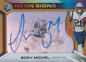 2019 Panini Elements - Neon Signs Tier 1 Orange #NS1-SM Sony Michel Front