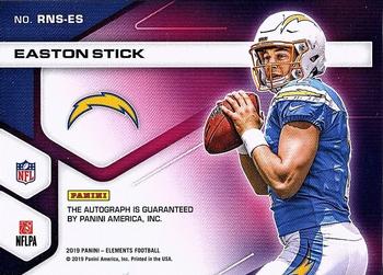 2019 Panini Elements - Rookie Neon Signs Yellow #RNS-ES Easton Stick Back
