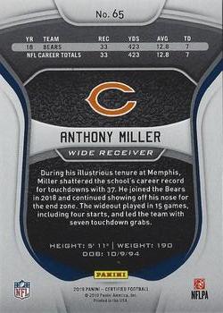 2019 Panini Certified - Mirror #65 Anthony Miller Back