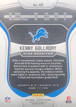 2019 Panini Certified - Mirror #68 Kenny Golladay Back
