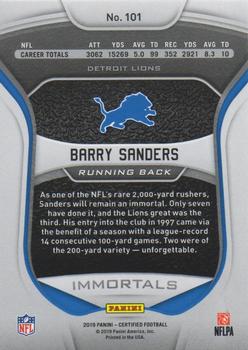 2019 Panini Certified - Mirror Gold #101 Barry Sanders Back