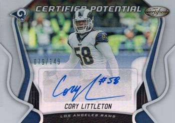 2019 Panini Certified - Certified Potential Signatures #PS-CL Cory Littleton Front
