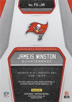 2019 Panini Certified - Fabric of the Game #FG-JW Jameis Winston Back