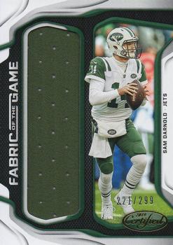 2019 Panini Certified - Fabric of the Game #FG-SD Sam Darnold Front