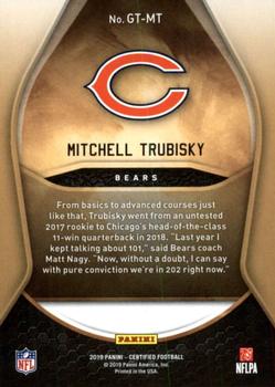2019 Panini Certified - Gold Team #GT-MT Mitchell Trubisky Back