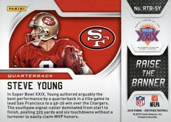 2019 Panini Certified - Raise the Banner #RTB-SY Steve Young Back