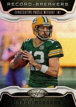 2019 Panini Certified - Record Breakers #RB-AR Aaron Rodgers Front