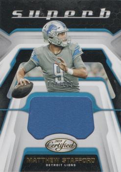 2019 Panini Certified - Superb Swatches #SU-MS Matthew Stafford Front