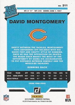 2019 Donruss - Rated Rookies Canvas #311 David Montgomery Back