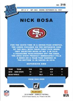 2019 Donruss - Rated Rookies Canvas #318 Nick Bosa Back