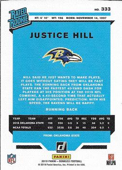2019 Donruss - Rated Rookies Canvas Studio Series #333 Justice Hill Back