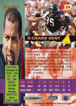 1994 Pinnacle Canton Bound #20 Richard Dent Back