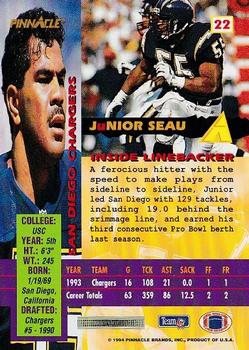 1994 Pinnacle Canton Bound #22 Junior Seau Back