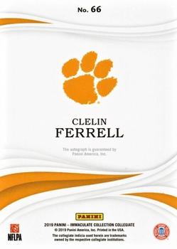 2019 Panini Immaculate Collection Collegiate - Green #66 Clelin Ferrell Back